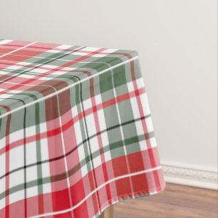 Classic Plaid Winter Rustic Tartan Red, Green Tablecloth