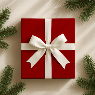 Classic Plain Red / Solid Red Christmas Wrapping Paper