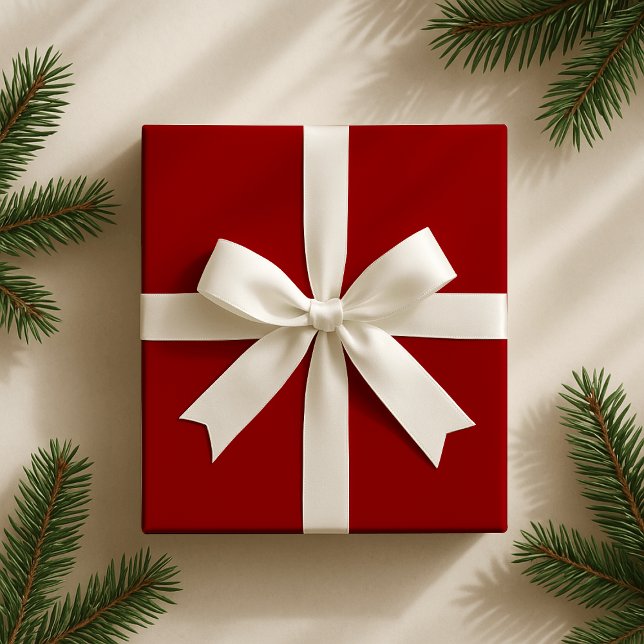 Classic Plain Red / Solid Red Christmas  Wrapping Paper (Creator Uploaded)