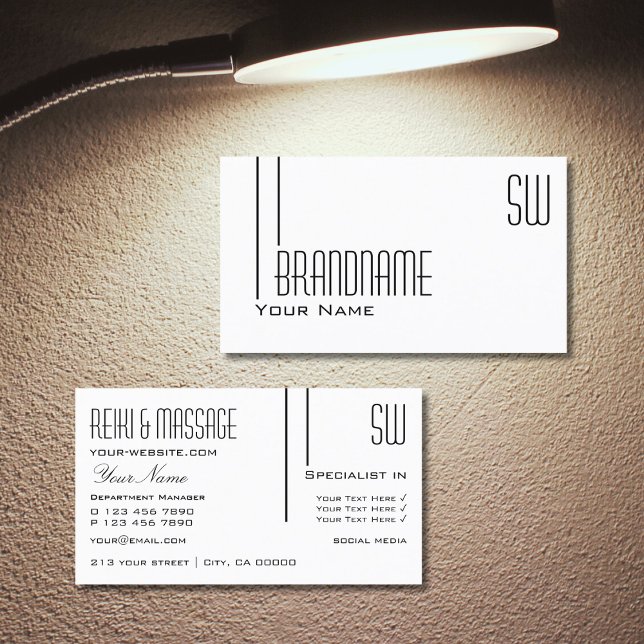 Classic Plain White with Initials Professional Business Card (Creator Uploaded)