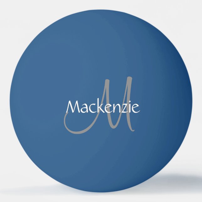 Classic Play | Monogram Name Script Chic Initial Ping Pong Ball (Back)