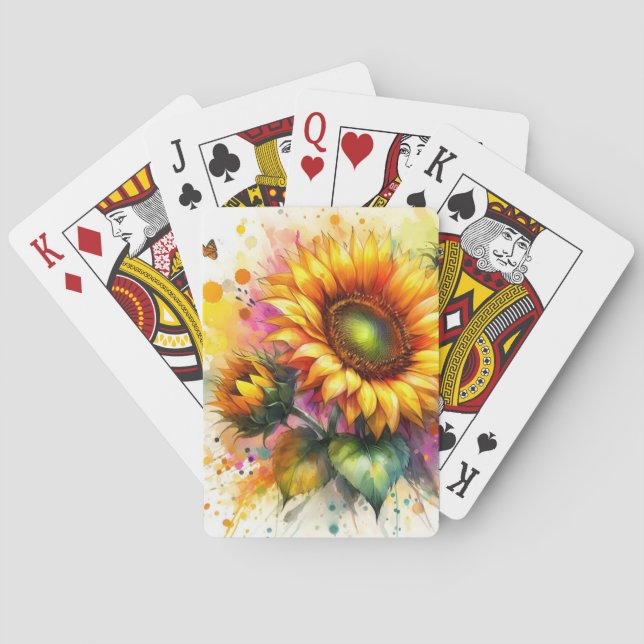 Classic Playing Card - Yellow Sunflower (Back)