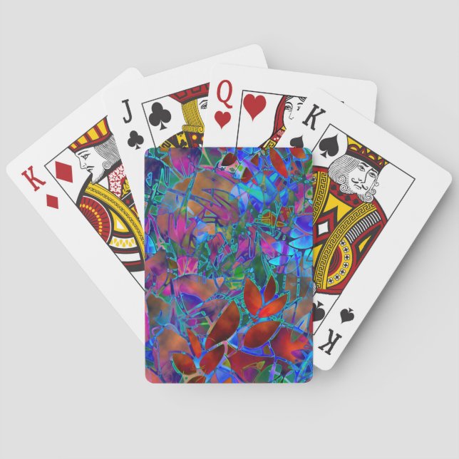 Classic Playing Cards Abstract Stained Glass (Back)