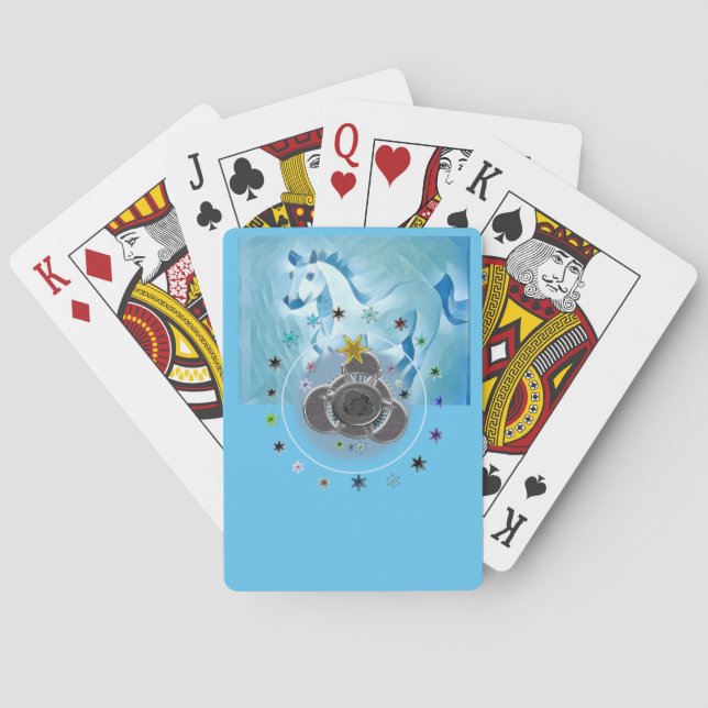 Classic Playing Cards Blue Horse (Back)