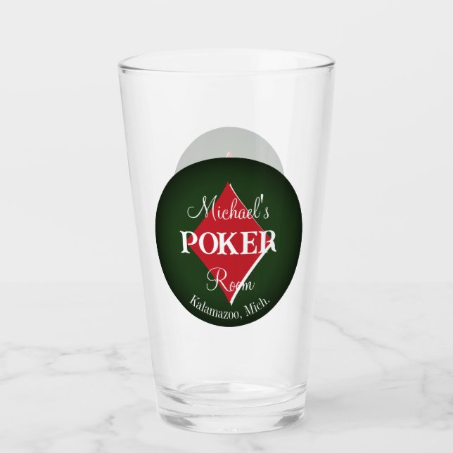 Classic Playing Cards Poker Room  Glass - Diamond (Front)