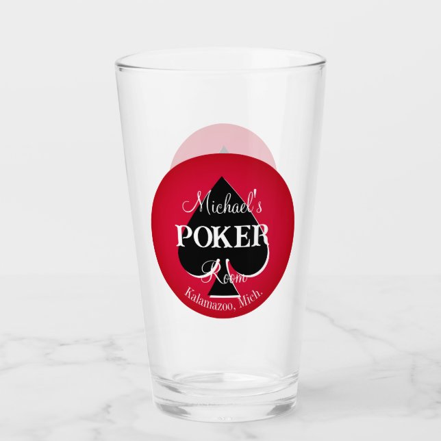 Classic Playing Cards Poker Room  Glass - Spade (Front)