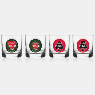 Classic Playing Cards Poker Room Whiskey Glass