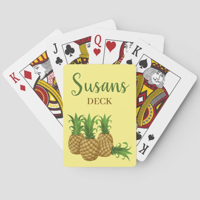 Classic Playing Cards Tropical Pineapple Design (Back)