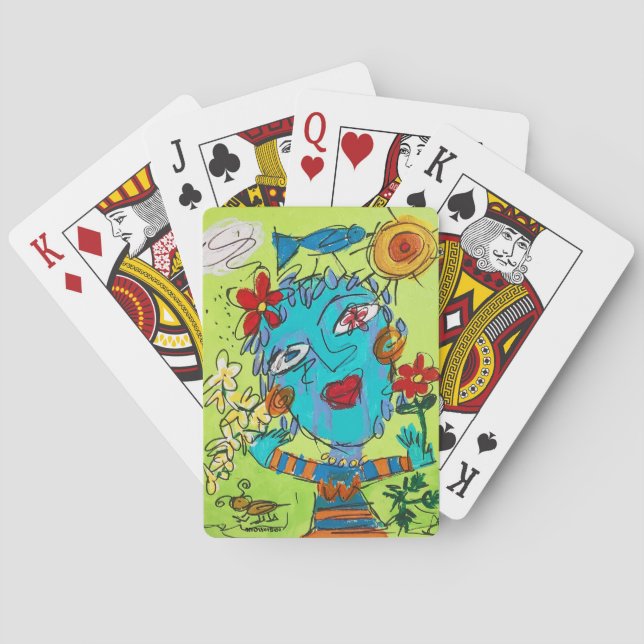 Classic Playing Cards with Art "Flower Child" (Back)