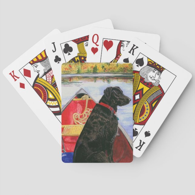 Classic Playing Cards with dog in canoe (Back)