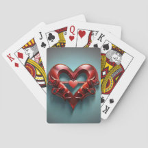 Classic Playing Cards with Heart Symbol