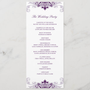 Classic Plum Purple Elegant Ironwork Wedding Programme