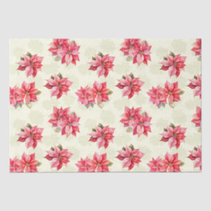 Classic Poinsettia Christmas Flowers Tissue Paper
