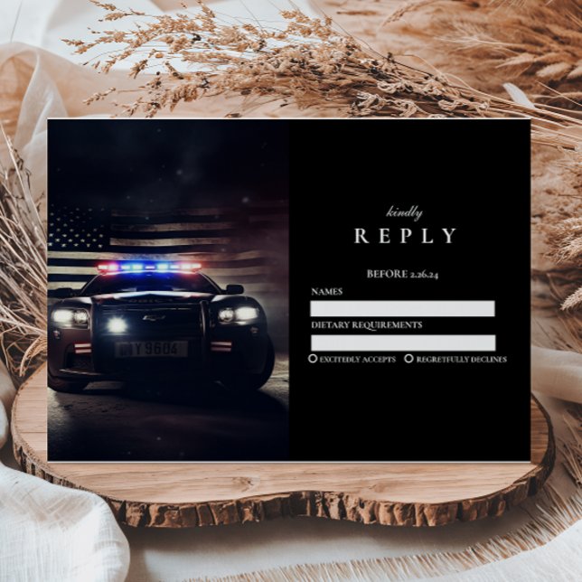 Classic Police Academy Graduation RSVP Card (Creator Uploaded)