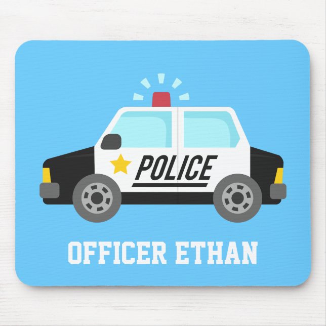 Classic Police Car with Siren For Kids Mouse Mat (Front)