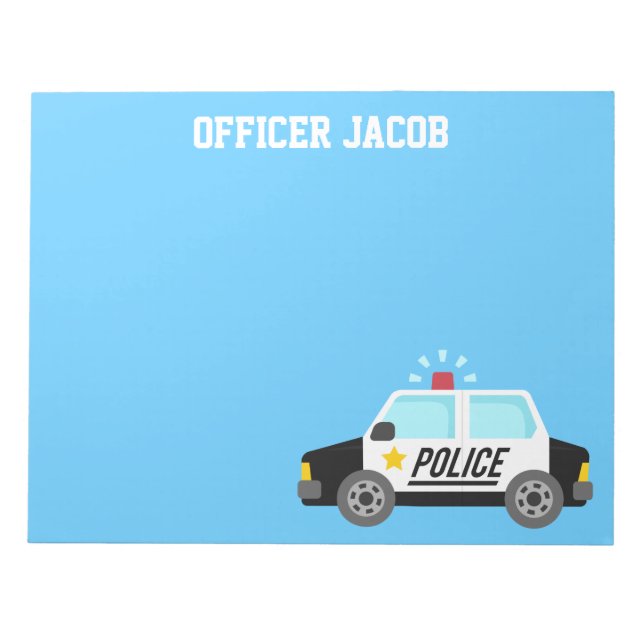 Classic Police Car with Siren Kids Notepad (Front)