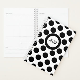 Classic Polka Dot Black White Planner