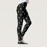 Classic Polka Dot Leggings - Black/Whisper Green<br><div class="desc">These cute leggings feature a classic black and whisper green polka dot print. Wear them to the gym,  yoga class,  on errand runs,  or to lounge around the house! Add it to your leggings collection or gift them to someone you love!</div>