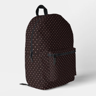 Classic Polka Dot Pattern, Brown, Boho Polka Dots Printed Backpack