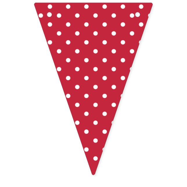 Classic Polka Dot White - Cherry Red Bunting (First Flag)