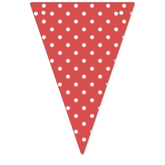 Classic Polka Dot White - Coral Red Bunting