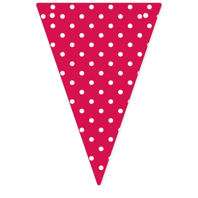 Classic Polka Dot White - Raspberry Red Bunting (First Flag)
