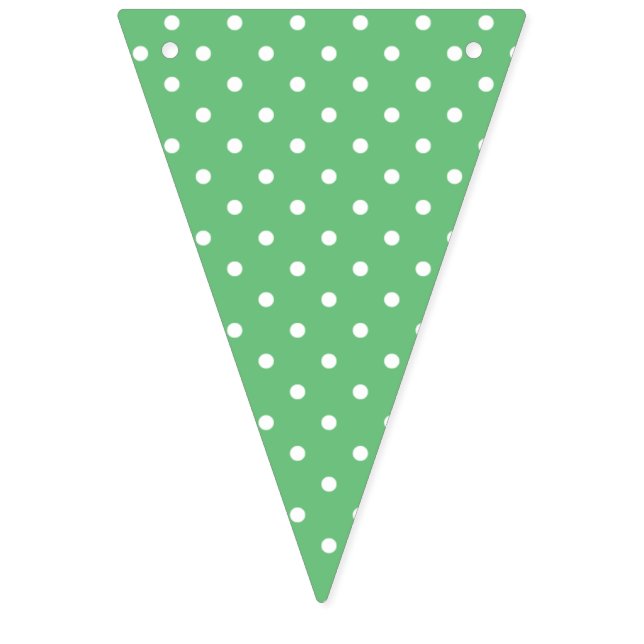 Classic Polka Dot White - Summer Green Bunting (First Flag)