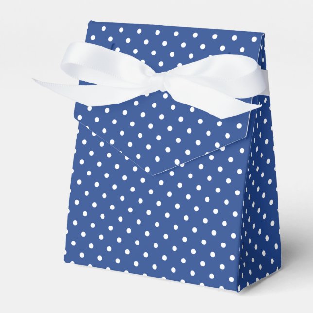 Classic Polka Dot White - True Blue Favour Box (Front Side)