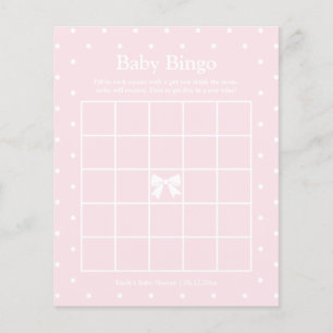 Classic Polka Dots Girl Baby Shower Bingo Game