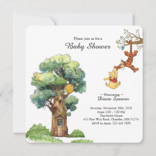 Classic Pooh Bear Baby Shower Invitation