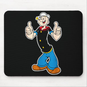 Classic Pop Eye Vintage Cartoon Thumbs Up T-shirt. Mouse Mat