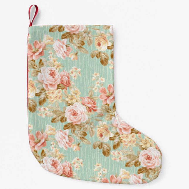 Classic Popular Flower Seamless pattern background Small Christmas Stocking (Front)