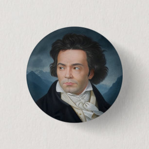 Classic Portrait of Beethoven 3 Cm Round Badge