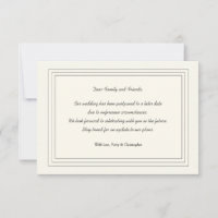 Classic Postponement Announcement Card