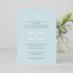 Classic Powder Blue Monogram Elegant Wedding