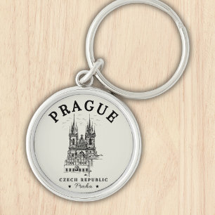Classic Prague Czech Republic Landscape Key Ring