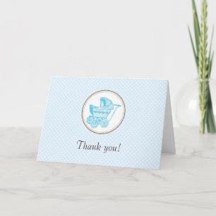 Classic Pram Baby Shower Thank You Card