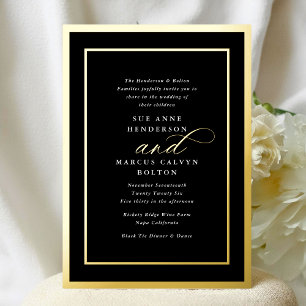 Classic Premium Black Formal Gold Frame Wedding