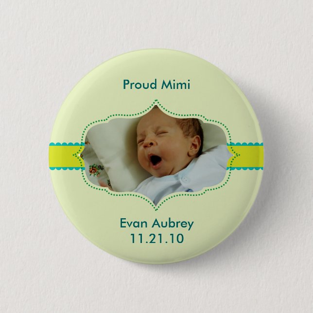 "Classic Prep" Photo Boy Baby Button (Front)