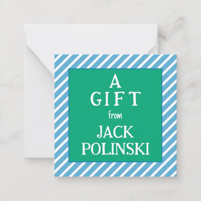 Classic Preppy Boys Personalised Gift Enclosure Card (Front)