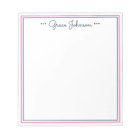 Classic Preppy Personalised Notepad | Navy & Pink