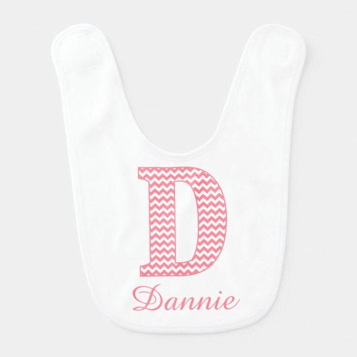 Classic Preppy Pink Chevron Letter D Monogram Bib | Zazzle.co.uk