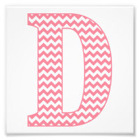 Classic Preppy Pink Chevron Letter D Monogram