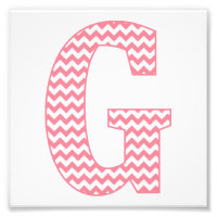 Classic Preppy Pink Chevron Letter G Monogram