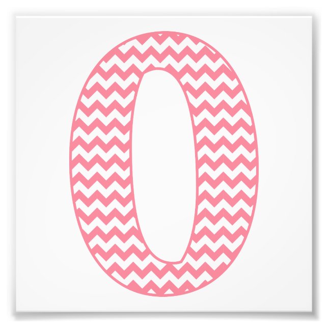 Classic Preppy Pink Chevron Letter O Monogram Photo Print (Front)
