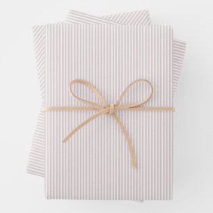 Classic preppy seersucker effect pink stripe wrapping paper sheet