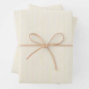 Classic preppy seersucker effect yellow stripe wrapping paper sheet