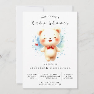 Classic Printable Bear Baby Shower Invitation