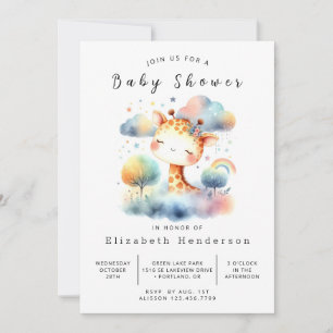 Classic Printable Giraffe Baby Shower  Invitation