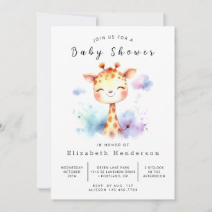 Classic Printable Giraffe Baby Shower Invitation